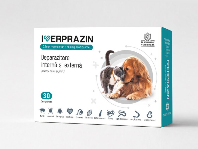 Design ambalaj medicamente veterinare Graphic Art Design Design ambalaj medicamente pentru câini și pisici Iverprazin